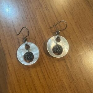 Elegant Silpada Sterling Silver and Mother-of-Pearl Dangle Earrings